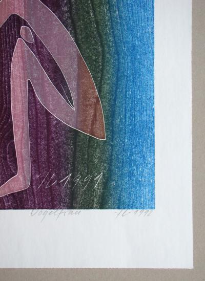 Franz EGGENSCHWILER - Vogelfrau, 1992 - Gravure sur bois originale signée à la main 2