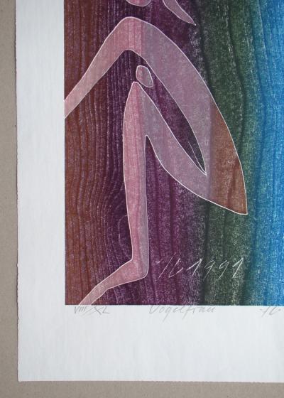 Franz EGGENSCHWILER - Vogelfrau, 1992 - Gravure sur bois originale signée à la main 2