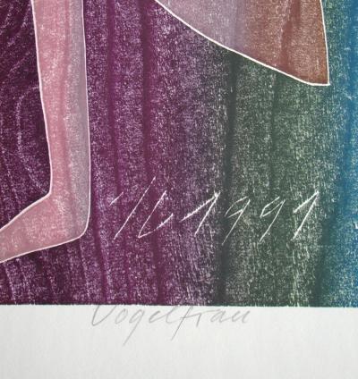 Franz EGGENSCHWILER - Vogelfrau, 1992 - Gravure sur bois originale signée à la main 2