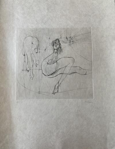 Hans BELLMER - Filles dans la rue, 1971 - Gravure signée au crayon sur papier Japon 2