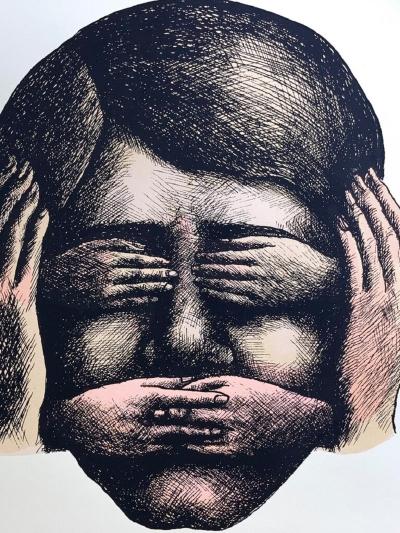 Roland TOPOR - Do not see, do not..., 1970 - Lithograph signed in pencil 2