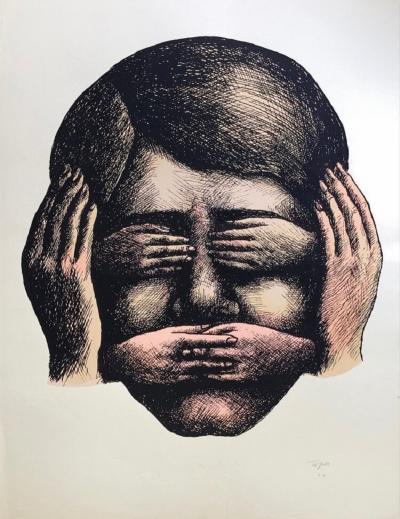 Roland TOPOR - The four legs, 1973 - Hand signed lithograph