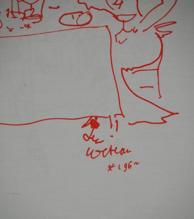 Jean COCTEAU : Diner galant au Champagne, Lithographie originale signée 2