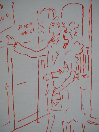 Jean COCTEAU : Paris, Diner au Grand Véfour, Lithographie originale signée 2