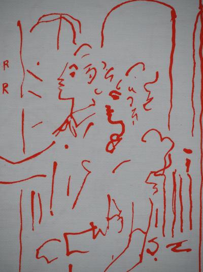 Jean COCTEAU : Paris, Diner au Grand Véfour, Lithographie originale signée 2