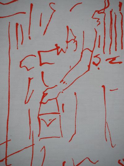 Jean COCTEAU : Paris, Diner au Grand Véfour, Lithographie originale signée 2