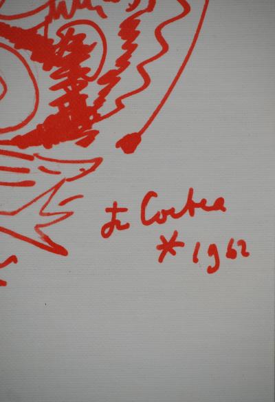 Jean COCTEAU : Plat de gibier, Lièvre et Canard,, Lithographie originale signée 2