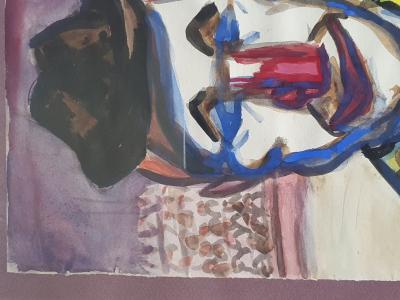 Armand Nakache Pierrot au Cirque Medrano 1960 gouache sur feuille 2