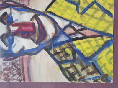 Armand Nakache Pierrot au Cirque Medrano 1960 gouache sur feuille 2