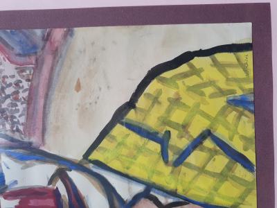 Armand Nakache Pierrot au Cirque Medrano 1960 gouache sur feuille 2