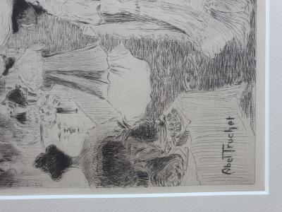 Louis ABEL-TRUCHET - Le café de Paris 1904 - Gravure Estampe 2