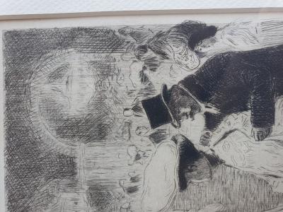 Louis ABEL-TRUCHET - Le café de Paris 1904 - Gravure Estampe 2