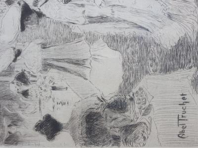 Louis ABEL-TRUCHET - Le café de Paris 1904 - Gravure Estampe 2