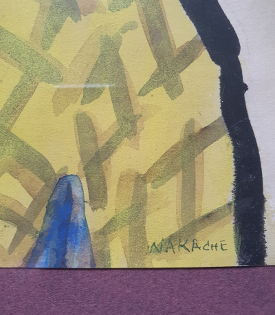 Armand Nakache Pierrot au Cirque Medrano 1960 gouache sur feuille 2
