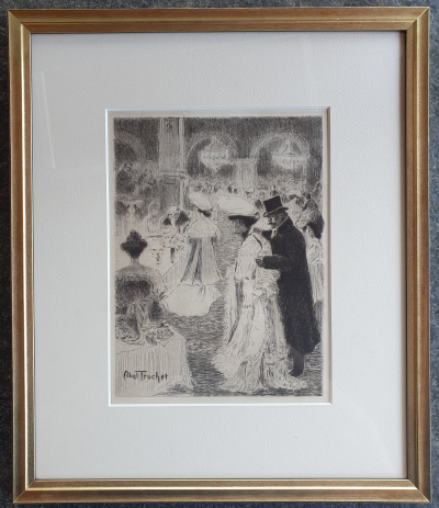 Louis ABEL-TRUCHET - Le café de Paris 1904 - Gravure Estampe