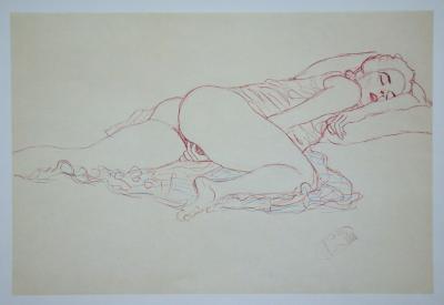Gustav KLIMT (after), Erotic drawing, 1979 - Offset lithography signed 2