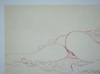 Gustav KLIMT (after), Erotic drawing, 1979 - Offset lithography signed 2