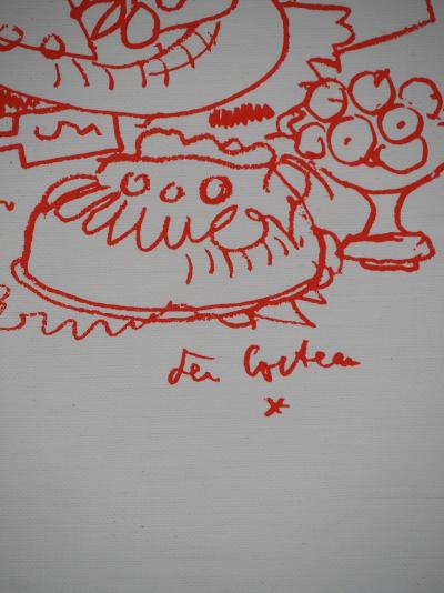 Jean COCTEAU : Le buffet de desserts, Lithographie originale signée 2