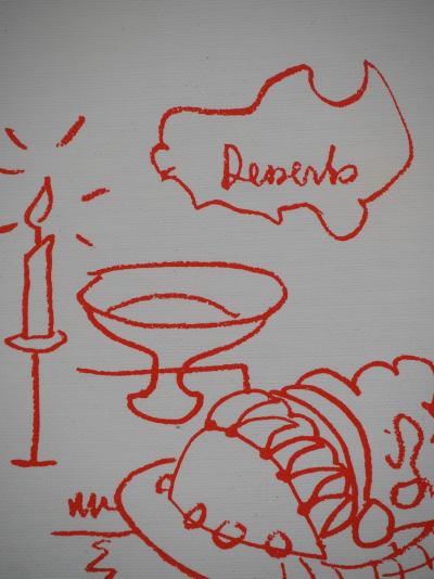 Jean COCTEAU : Le buffet de desserts, Lithographie originale signée 2