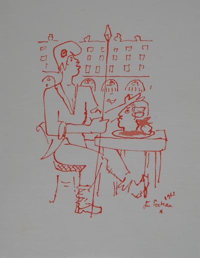 Jean COCTEAU : Le repas révolutionnaire, Lithographie originale signée 2
