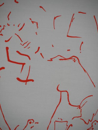 Jean COCTEAU : Colombophilie, Rêveur et pigeons, Lithographie originale signée 2