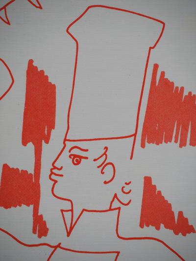 Jean COCTEAU : Le chef cuisinier, Lithographie originale signée 2