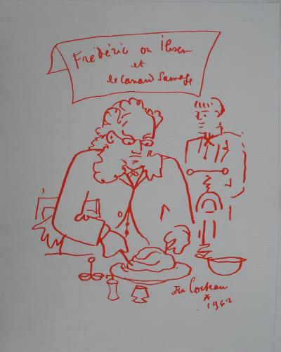 Jean COCTEAU : Gourmandise, le goinfre solitaire, Lithographie originale signée 2