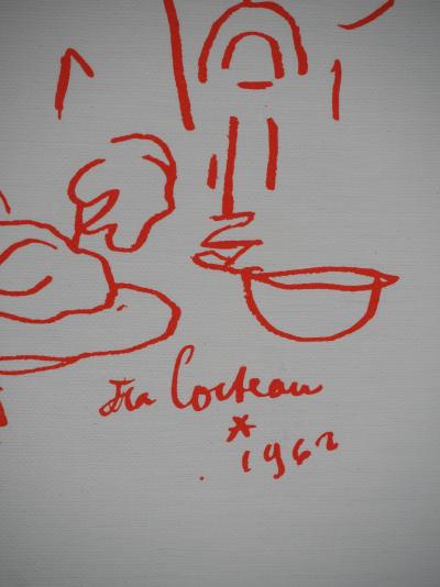 Jean COCTEAU : Gourmandise, le goinfre solitaire, Lithographie originale signée 2