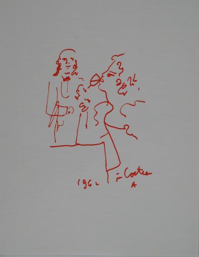 Jean COCTEAU : Oenophilie, l'amatrice de vin, Lithographie originale signée 2