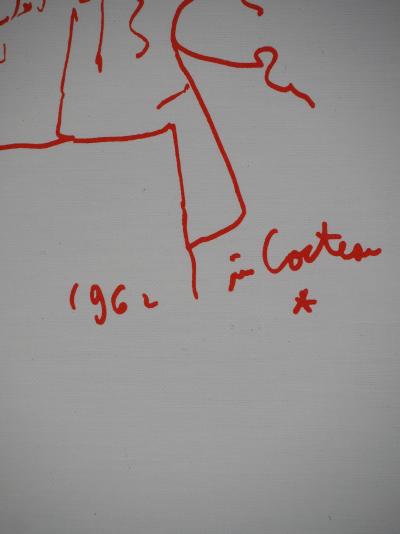 Jean COCTEAU : Oenophilie, l'amatrice de vin, Lithographie originale signée 2