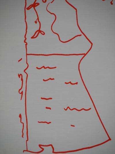 Jean COCTEAU : Faune de profil et mer, Lithographie originale signée 2