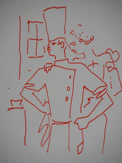 Jean COCTEAU : La fiancée du cuisinier, Lithographie originale signée 2