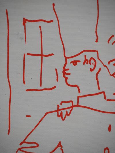 Jean COCTEAU : La fiancée du cuisinier, Lithographie originale signée 2