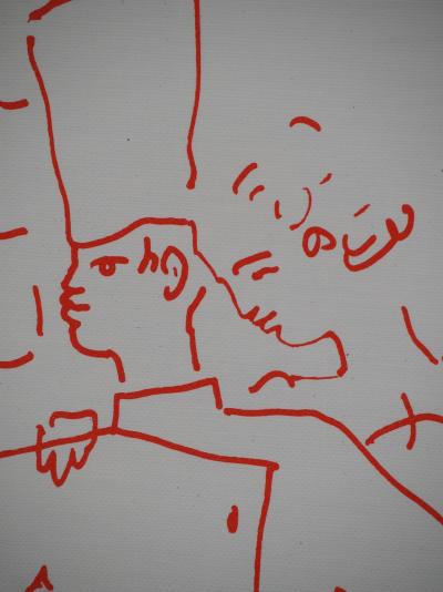 Jean COCTEAU : La fiancée du cuisinier, Lithographie originale signée 2