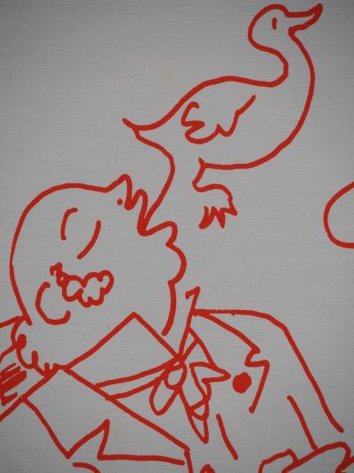 Jean COCTEAU : Après un bon repas, la digestion, Lithographie originale signée 2