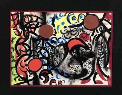 Michel CADORET - Composition - Gouache et aquarelle signée 2