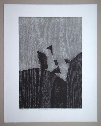 Franz EGGENSCHWILER - Donnerpfeile II., 1992 - Original woodcut hand-signed 2