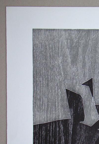 Franz EGGENSCHWILER - Donnerpfeile II., 1992 - Original woodcut hand-signed 2