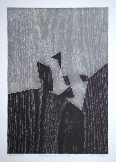 Franz EGGENSCHWILER - Donnerpfeile II., 1992 - Original woodcut hand-signed 2