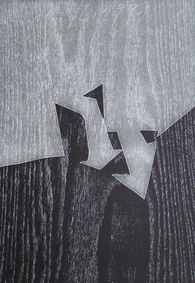 Franz EGGENSCHWILER - Donnerpfeile II., 1992 - Original woodcut hand-signed 2