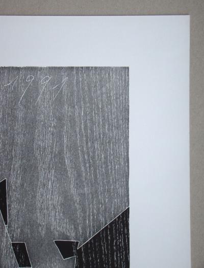 Franz EGGENSCHWILER - Donnerpfeile II., 1992 - Original woodcut hand-signed 2
