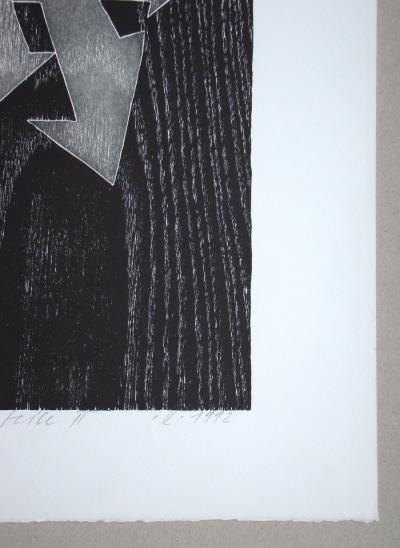 Franz EGGENSCHWILER - Donnerpfeile II., 1992 - Original woodcut hand-signed 2