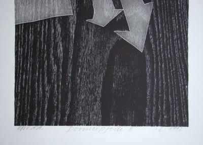 Franz EGGENSCHWILER - Donnerpfeile II., 1992 - Original woodcut hand-signed 2