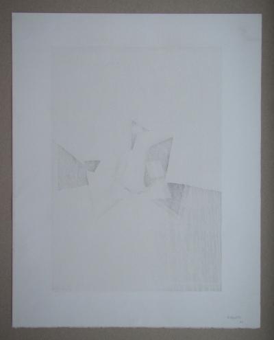 Franz EGGENSCHWILER - Donnerpfeile II., 1992 - Original woodcut hand-signed 2
