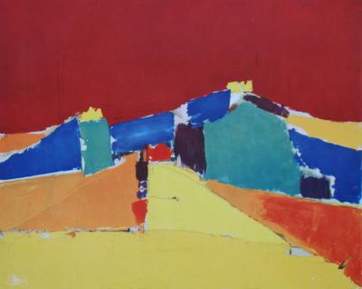Nicolas DE STAËL (after) - Agrigente, 1960 - Offset lithography signed 2