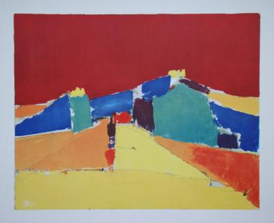 Nicolas DE STAËL (after) - Agrigente, 1960 - Offset lithography signed 2
