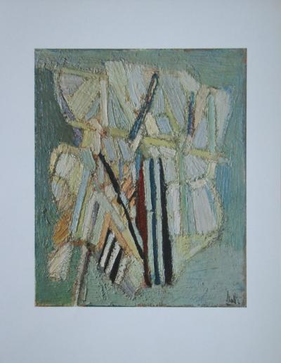 Nicolas DE STAËL (after) - Composition Céladon, 1960 - Offset lithography signed 2