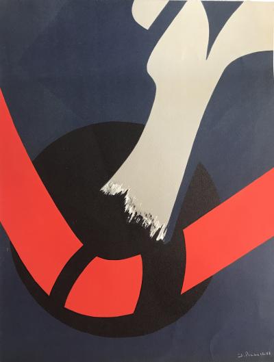 James PICHETTE - Composition,1987 - Lithographie originale signée à la main 2