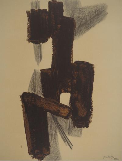 Pierre SOULAGES : Peinture II 1950, Héliogravure signée 2