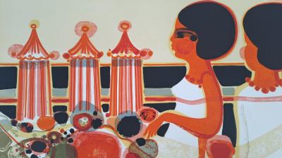 Frédéric Menguy - La Plage, les Angéliques, 1975 - Lithographie originale 2